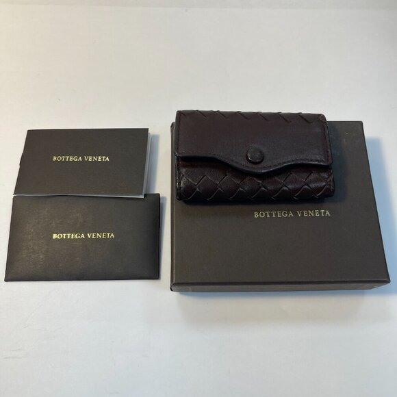 Bottega Veneta Intrecciato Leather Key Case Dark Brown - Preowned - Picture 5 of 9